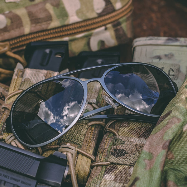 Polarized Aviator Sunglasses - Gunmetal Frame With G-15 Lenses, 100% UV Protection