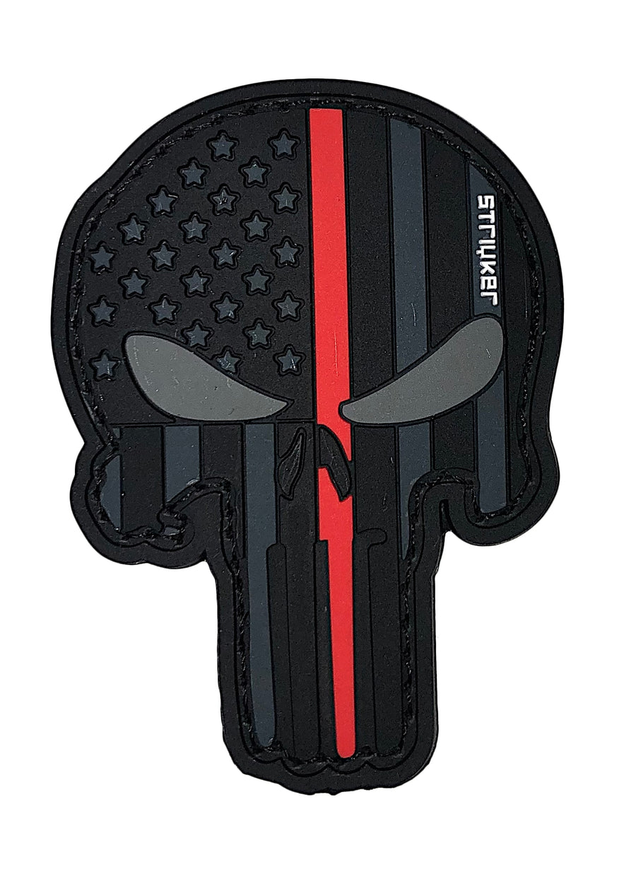 Thin Red Line PVC Velcro Skull Patch