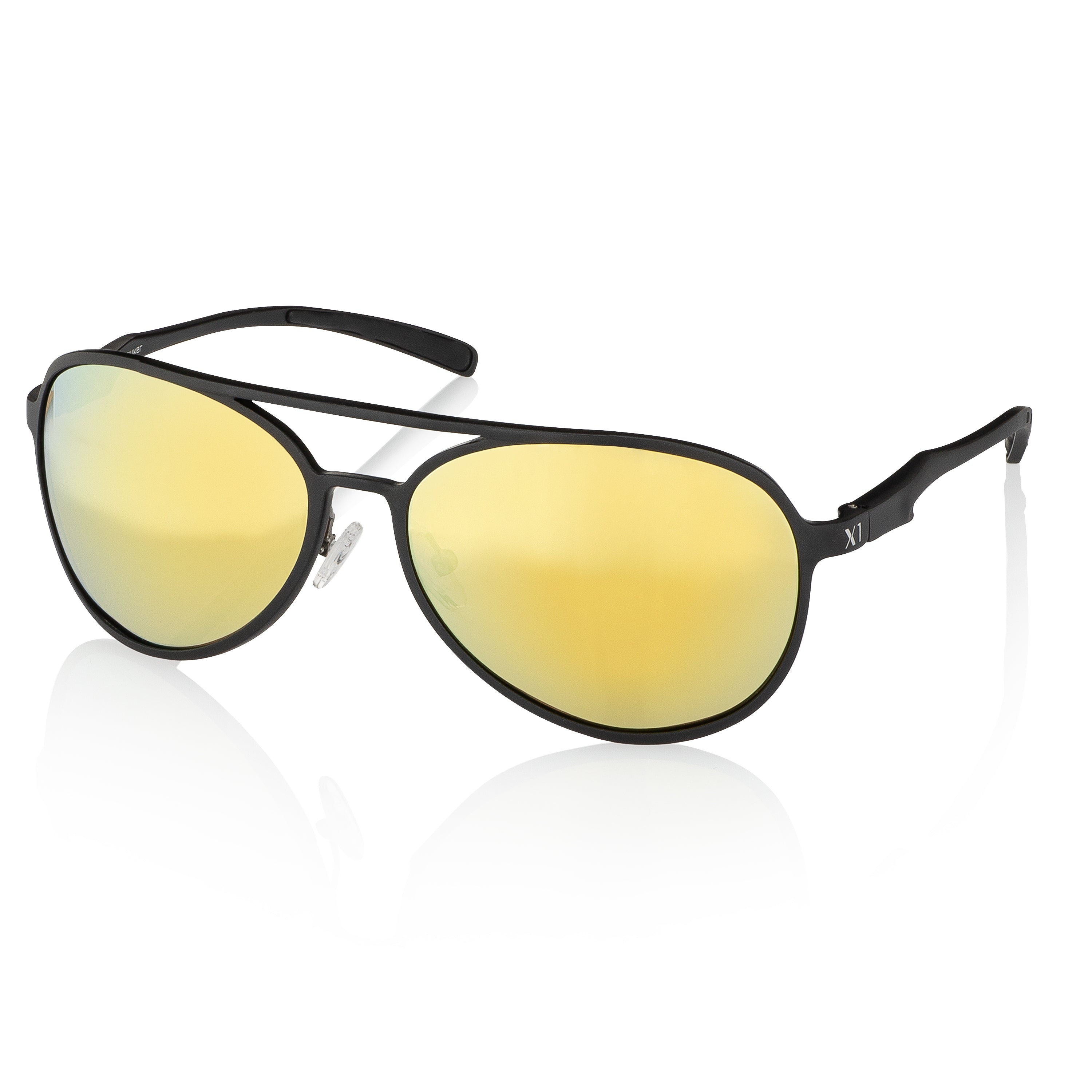Amazon Killer Sunglasses X1 Series Stealth Black Gold Lenses