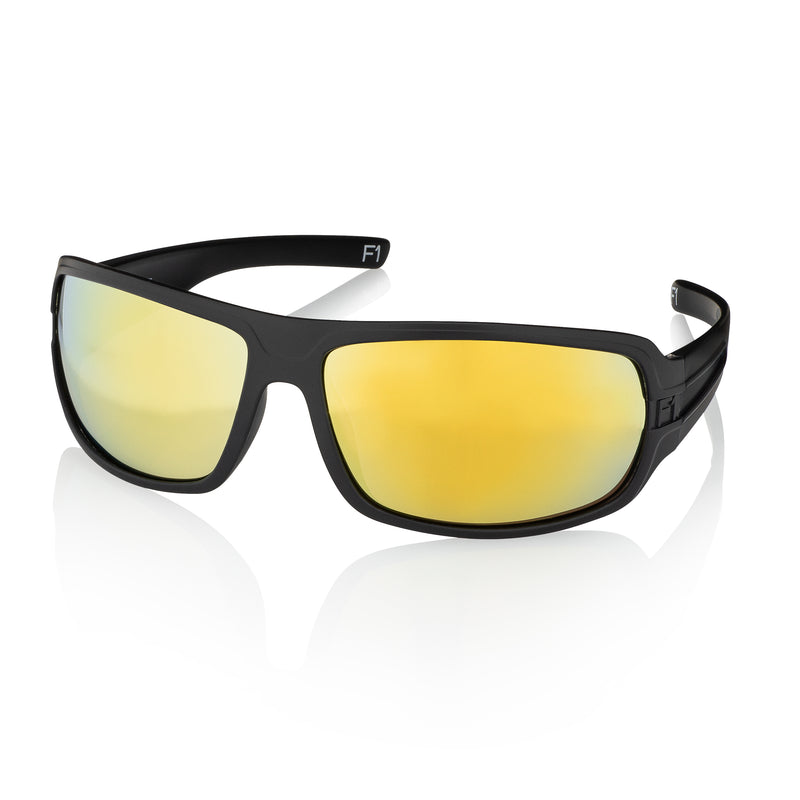 F1 Series Matte Black Gold Lenses – Striyker Sunglasses