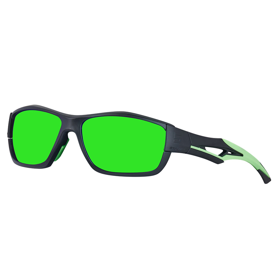 Signature Series Matte Black/Green Green Lenses – Striyker Sunglasses