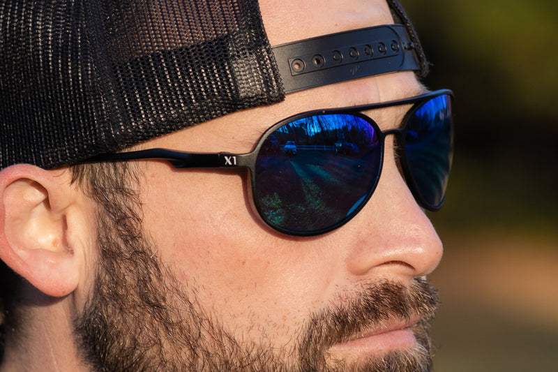 X1 Series Stealth Black Blue Lenses